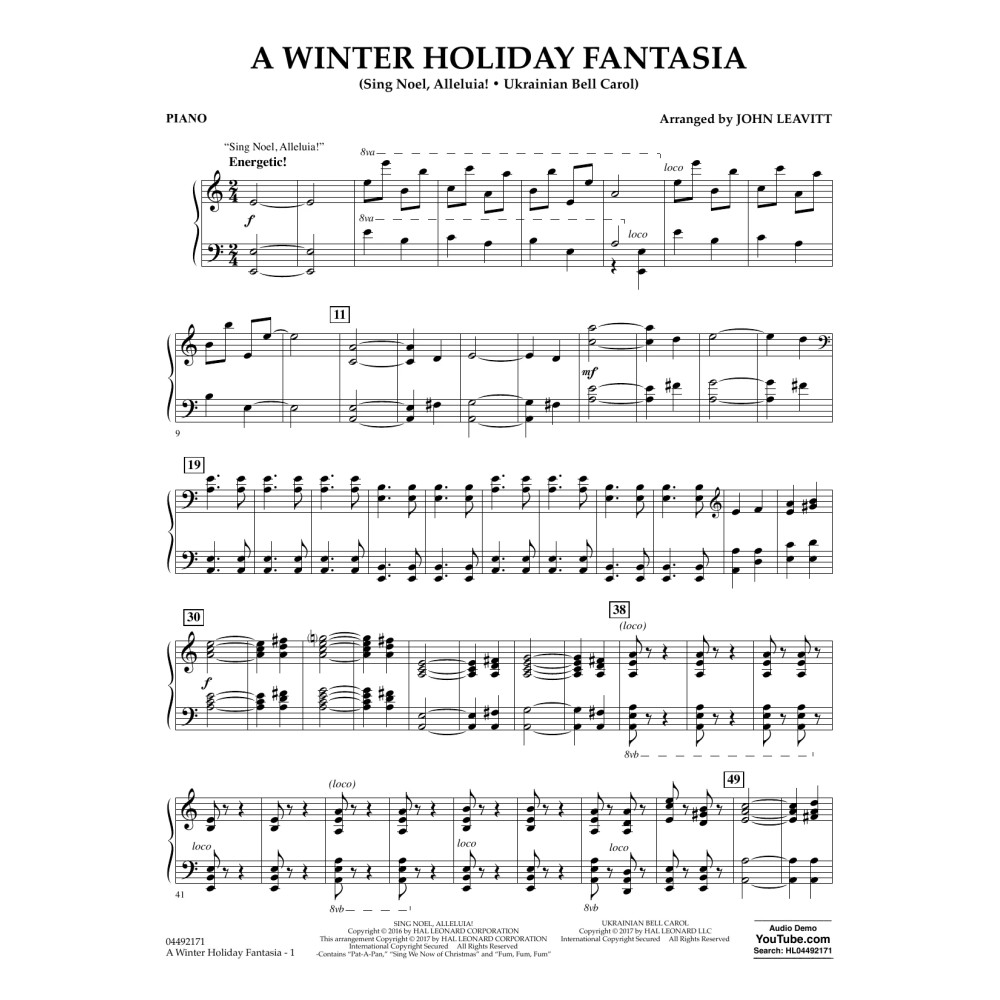 A Winter Holiday Fantasia - Piano